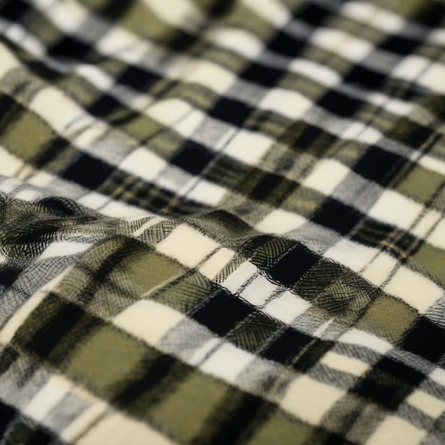Macro view of cotton flannel weave