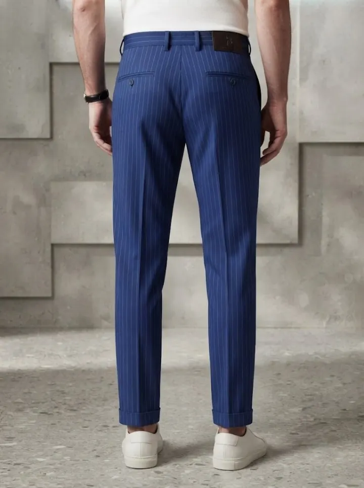 Bemount Cobalt Blue Pinstripe Chino, back view