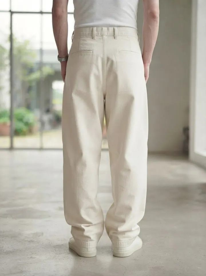 Bemount Wide-Leg Chino, Canvas White, back view