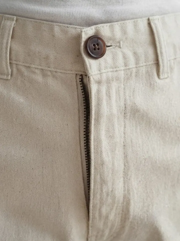 Bemount Wide-Leg Chino, Canvas White, texture img