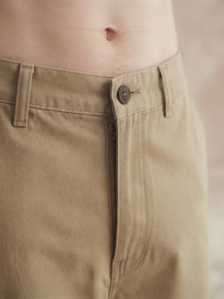 Wide-Leg Chino, Washed Khaki, waist view