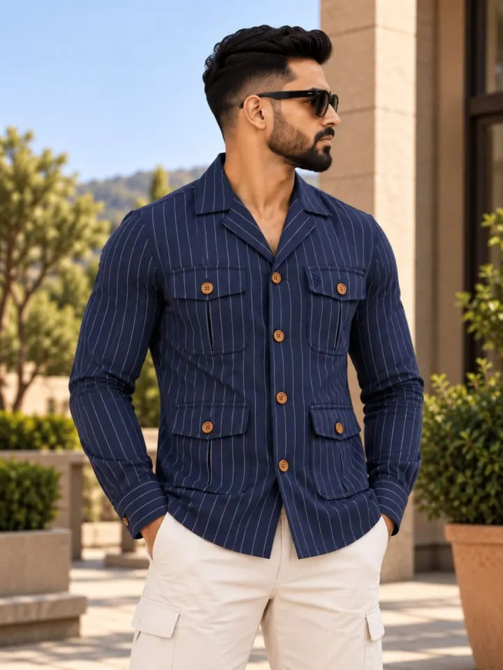 Bemount Midnight Pinstripe Hunter Shirt, view 2