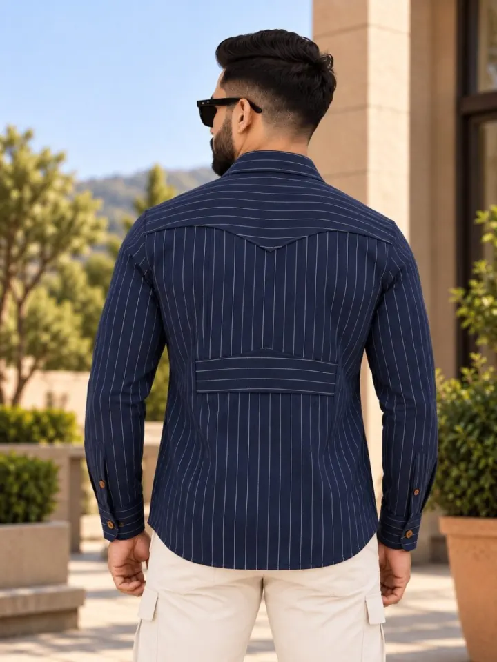 Bemount Midnight Pinstripe Hunter Shirt, view 5