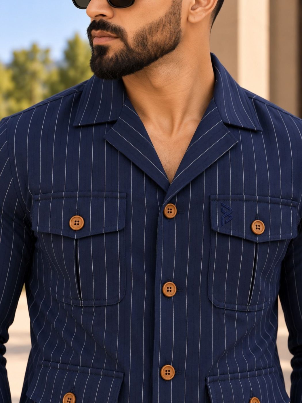Midnight Pinstripe Hunter Shirt, view 6