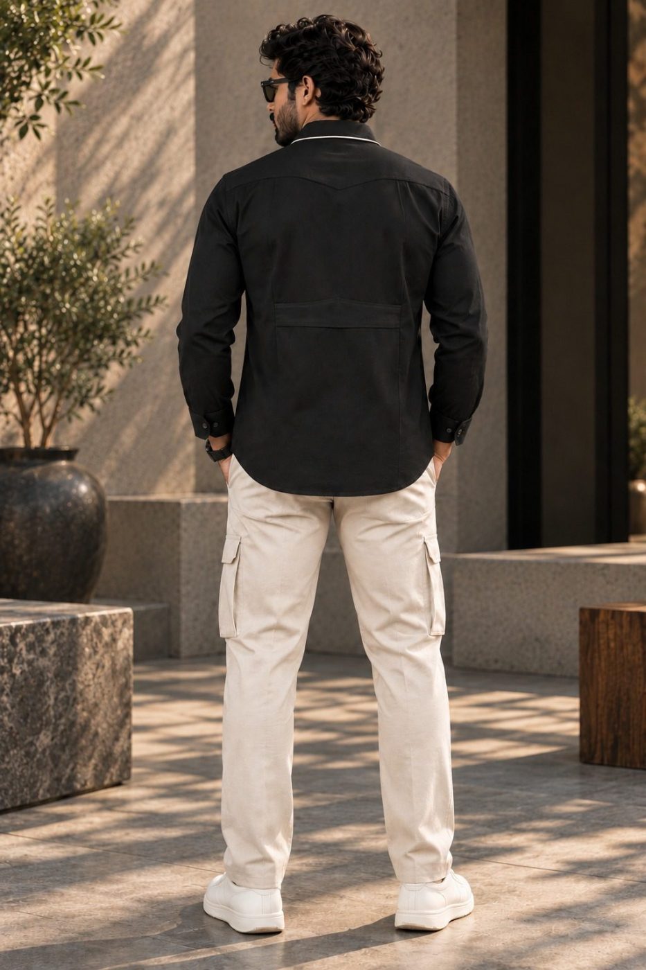 Noir Piped Hunter Shirt, view 4
