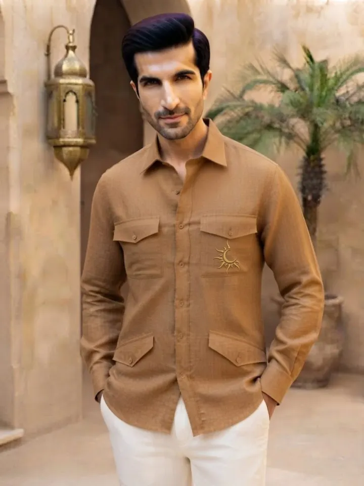 Bemount Rajputana Sahara Linen Hunter Shirt, view 2