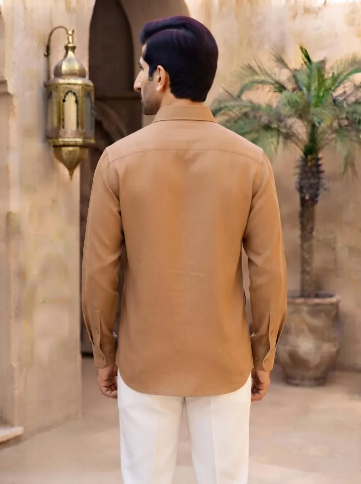 Bemount Rajputana Sahara Linen Hunter Shirt, view 4