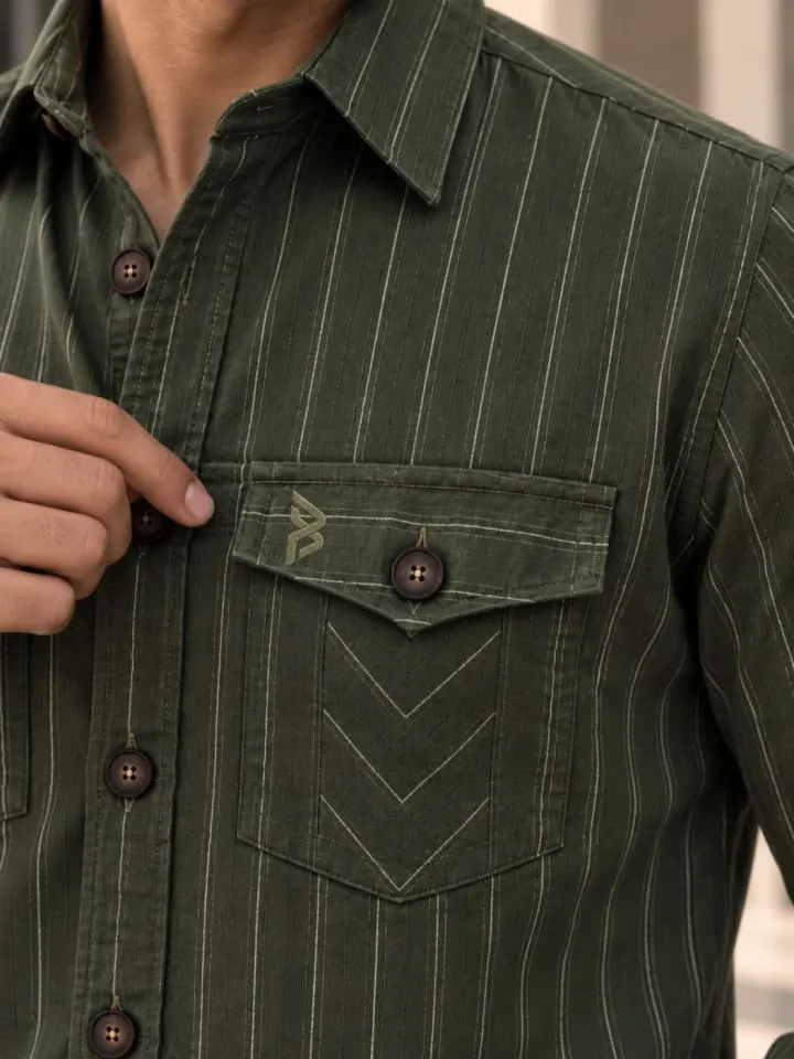 Bemount Woodland Pinstripe Hunter Shirt, view 5