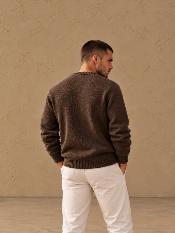 Bemount Bemount Dark Mocha Brown Soft Luxe Henley, view 4