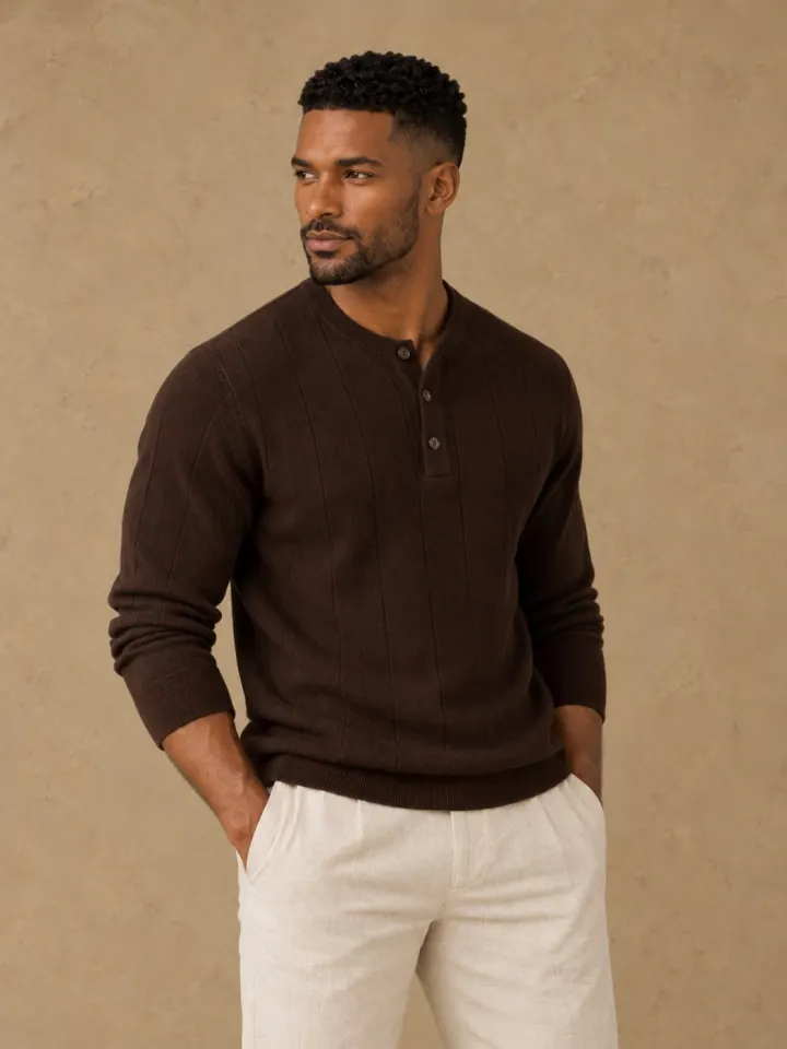 Bemount Bemount Deep Chocolate Core Henley, view 4