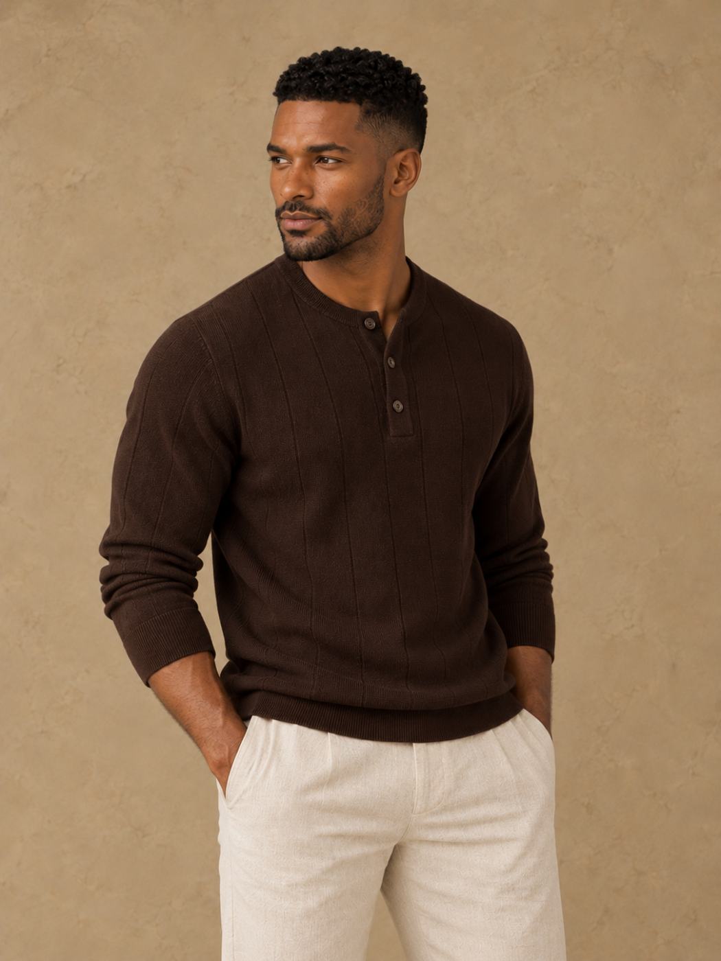 Bemount Bemount Deep Chocolate Core Henley, view 4