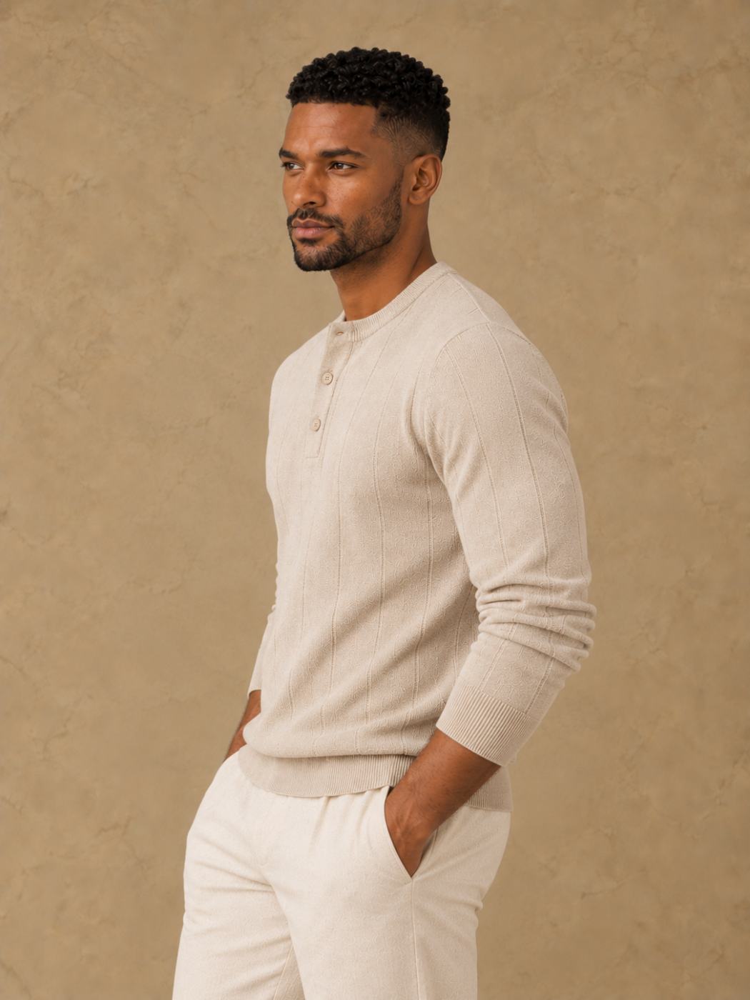Bemount Bemount Oatmeal Stone Core Henley, view 2