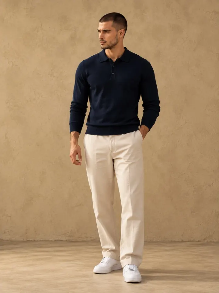 Bemount Bemount Midnight Navy Essential Fine-Gauge Knit Polo, view 3