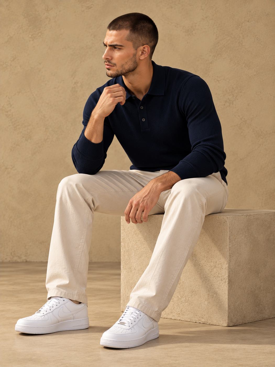 Bemount Bemount Midnight Navy Essential Fine-Gauge Knit Polo, view 4