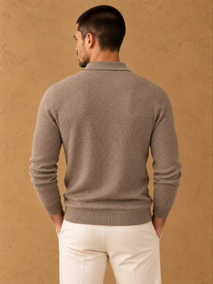 Bemount Bemount Mushroom Textured Polo, view 3