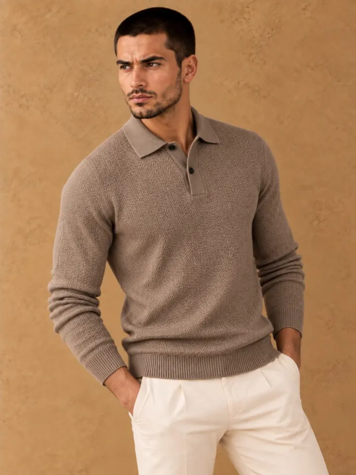Bemount Bemount Mushroom Textured Polo, view 4