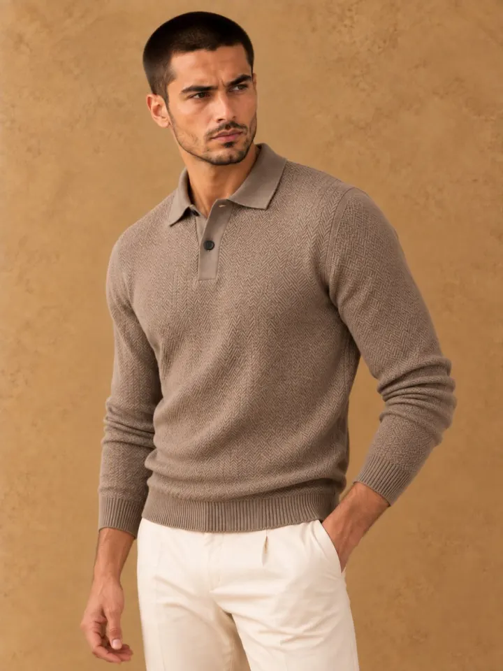 Bemount Bemount Mushroom Textured Polo, view 6