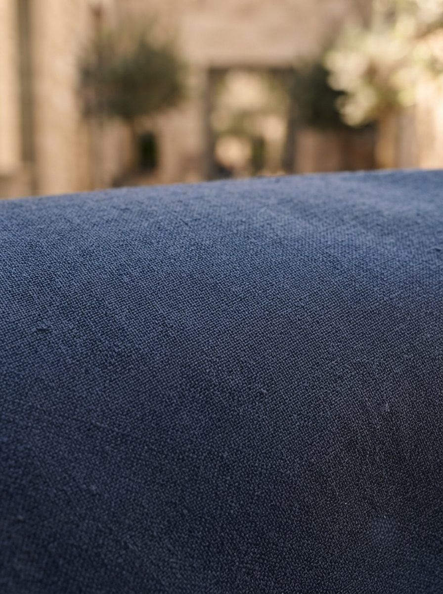 Portofino Linen Trouser, Navy, texture view in Navy