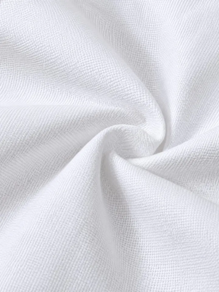 Bemount Bemount Classic White Cotton Oxford Shirt in White, texture view
