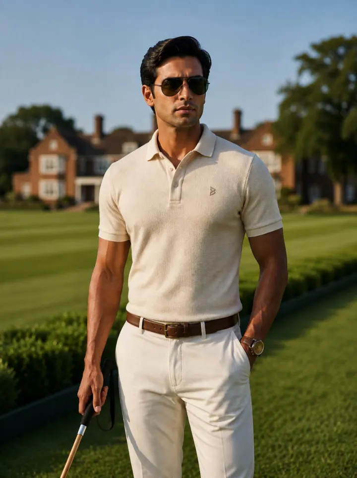 Bemount Cream & Brown Tipped Polo