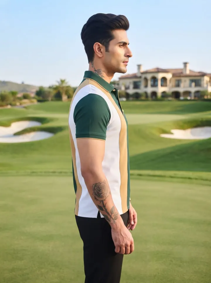 Bemount Forest Green Side Panel Polo