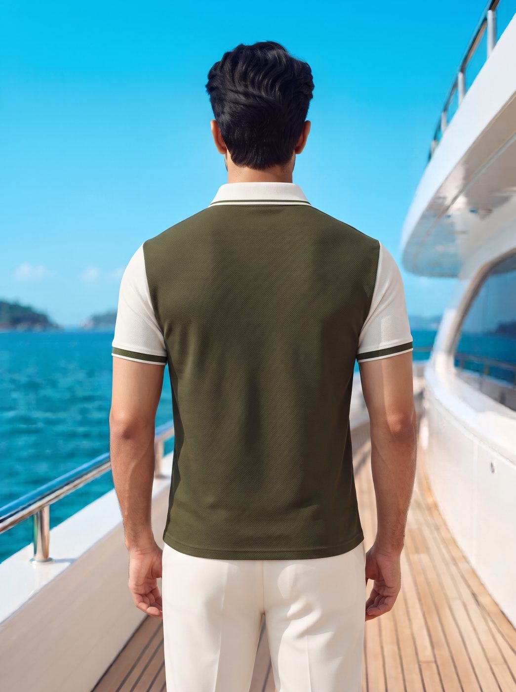 Olive Raglan Colorblock Polo