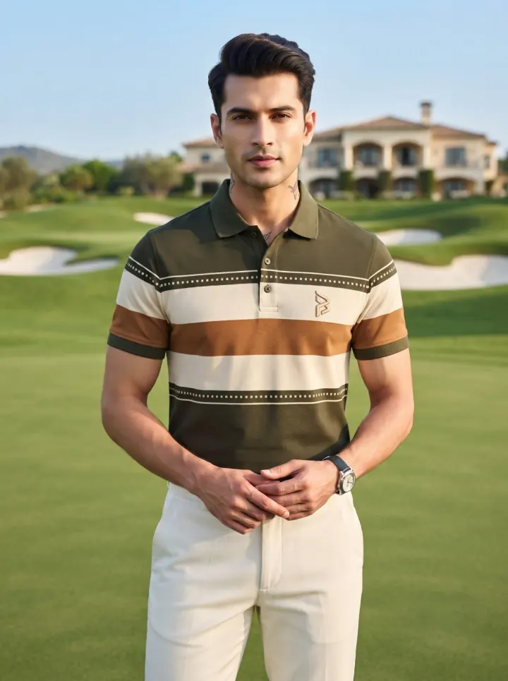 Rugby Stripe Button Polo