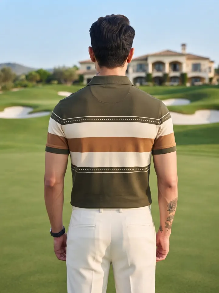 Rugby Stripe Button Polo