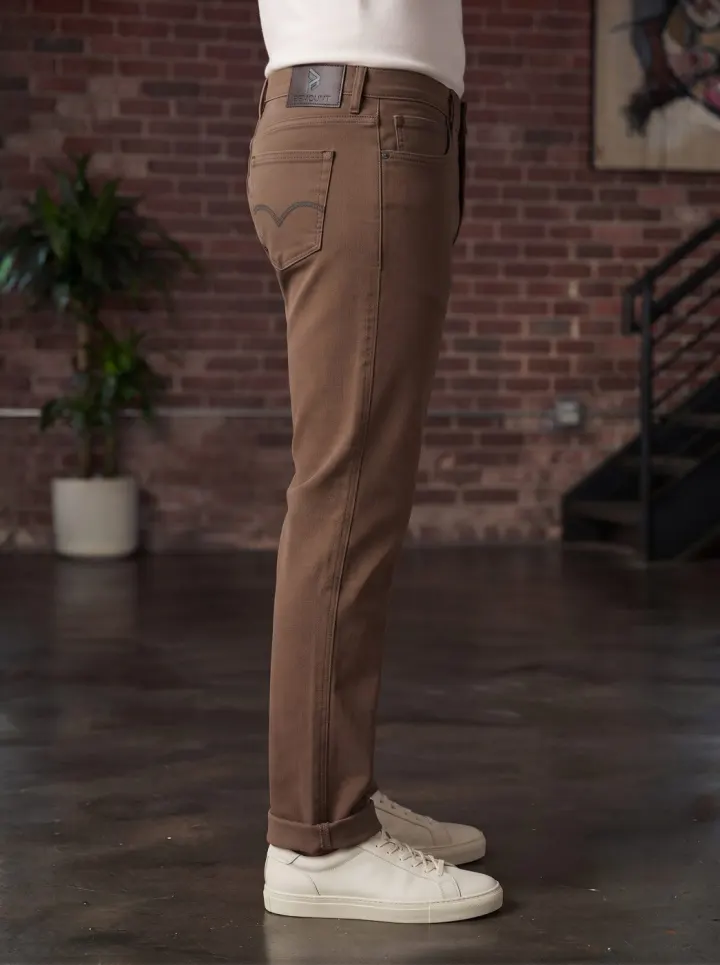 Bemount Bemount Over-Dyed Earth Tone Regular Jeans in Earth Brown, side view