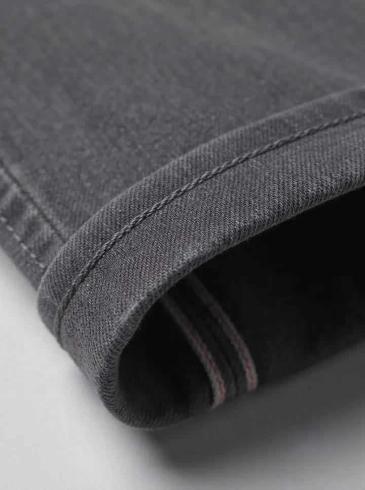 Bemount Bemount Washed Charcoal Grey Regular Jeans in Washed Charcoal Grey, texture view