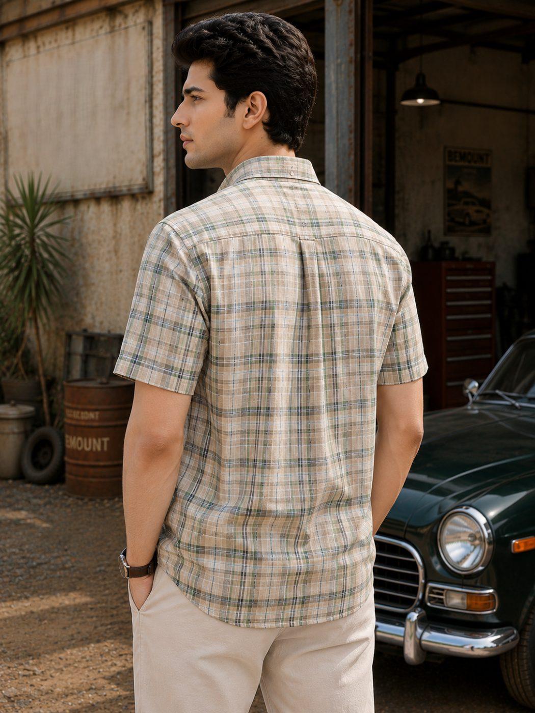 Auren Plaid Linen-Cotton Shirt