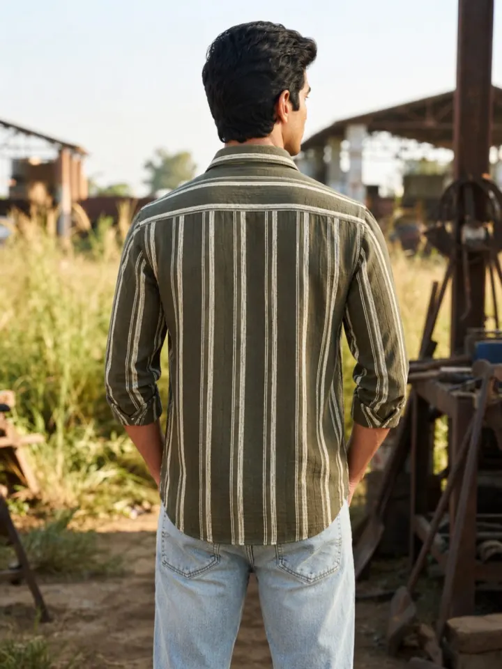 Resort Stripe Linen Blend Shirt