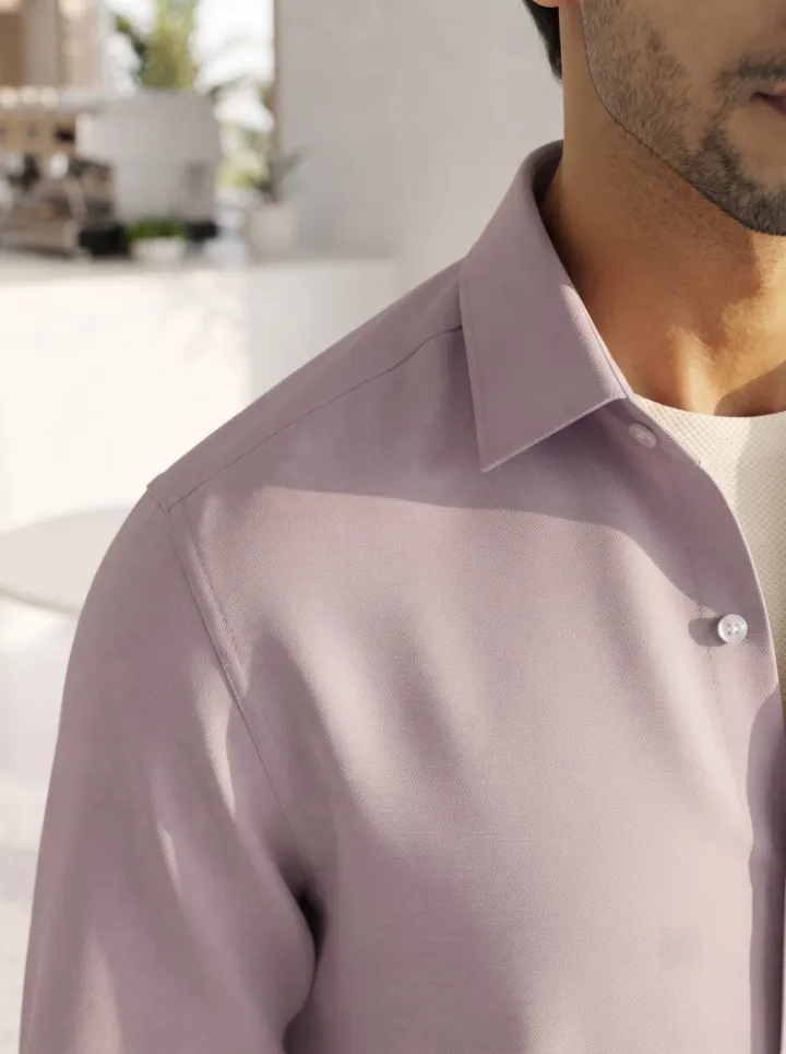 Bemount Riviera Lavender Linen-Blend Shirt