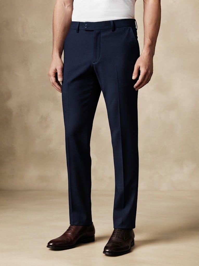 Classic Navy Tailored Trouser, front view