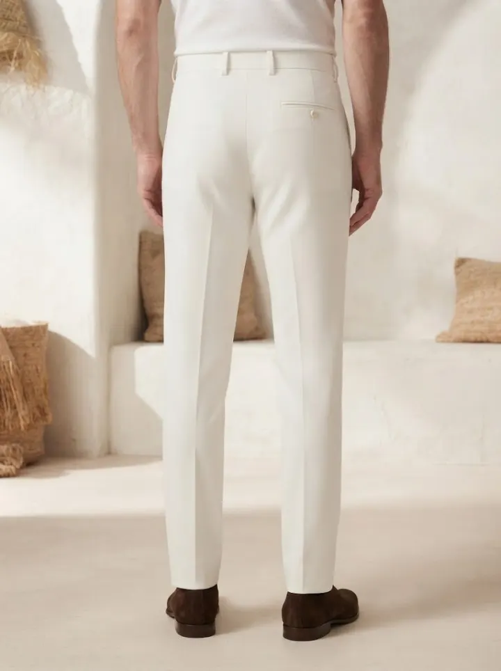 Bemount Crisp Ecru Tailored Trouser, back view