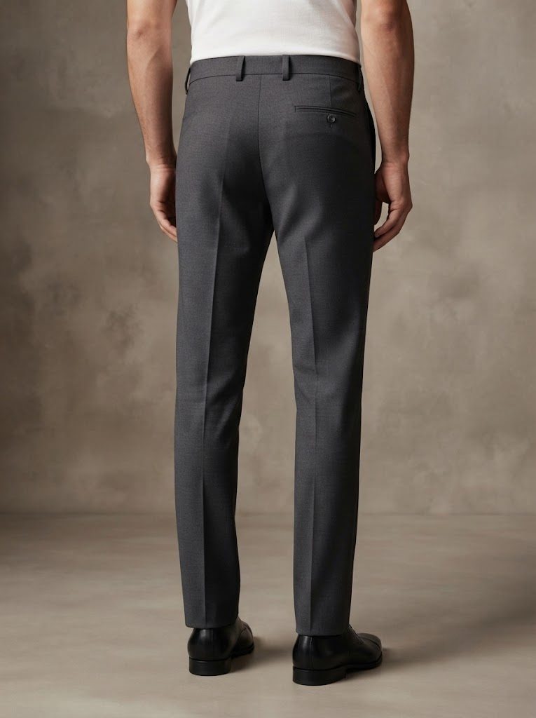 Executive Charcoal Tailored Trouser, back view