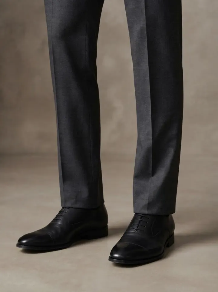 Bemount Executive Charcoal Tailored Trouser, hem view
