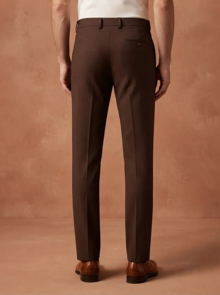 Bemount Rich Chocolate Tailored Trouser, back view