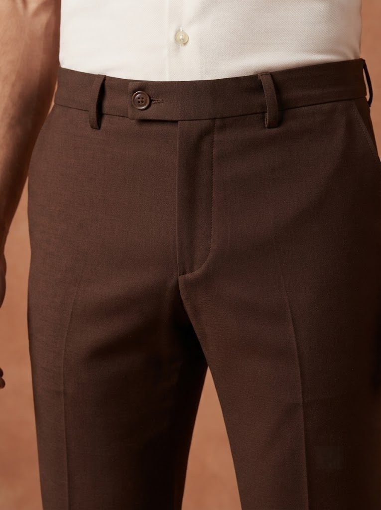 Rich Chocolate Tailored Trouser, waist view