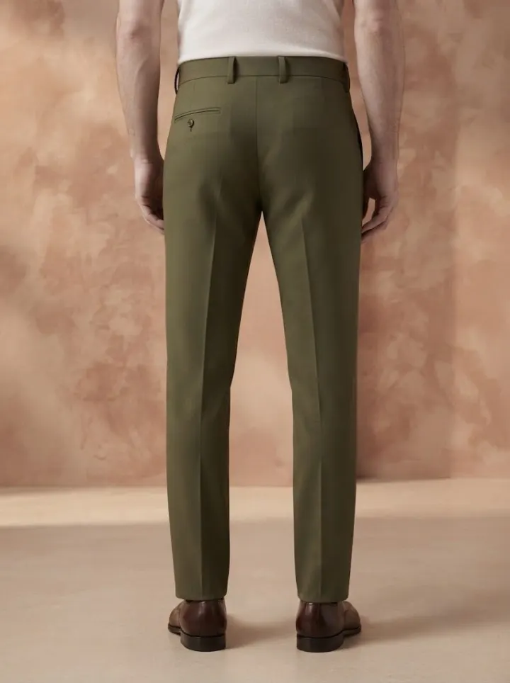 Bemount Statement Olive Tailored Trouser, back view